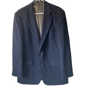 Oscar‎ De La Renta Mens Navy Cashmere Blend Blazer Jacket 2 Buttons Size 42L